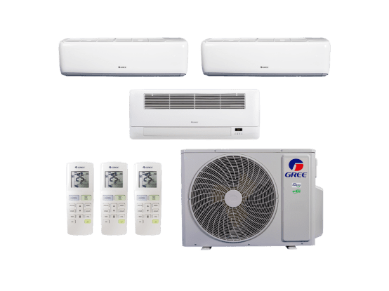 Produto Ar-Condicionado Multi Split Inverter 24.000 (2x Evap HW 12.000 + 1x Evap Cassete 1 Via 12.000) Gree Quente/Frio R-32 220v