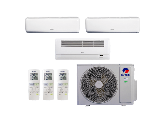 Produto Ar-Condicionado Multi Split Inverter 24.000 (2x Evap HW 9.000 + 1x Evap Cassete 1 Via 12.000) Gree Quente/Frio R-32 220v