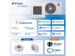 Ar-Condicionado Cassete 8 Vias Inverter 24.000 BTUs Gree G-Prime Compact Frio R-32 220v Monofásico Produto Ar-Condicionado Cassete 8 Vias Inverter 24.000 BTUs Gree G-Prime Compact Frio R-32 220v Monofásico