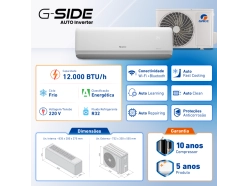 Produto Ar-Condicionado Split Inverter 12.000 BTUs Gree G-Side Auto Inverter R-32 Frio 220v