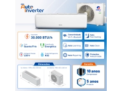 Ar-Condicionado Split Inverter 30.000 BTUs Gree G-Top Auto R-32 Quente e Frio 220v Produto Ar-Condicionado Split Inverter 30.000 BTUs Gree G-Top Auto R-32 Quente e Frio 220v